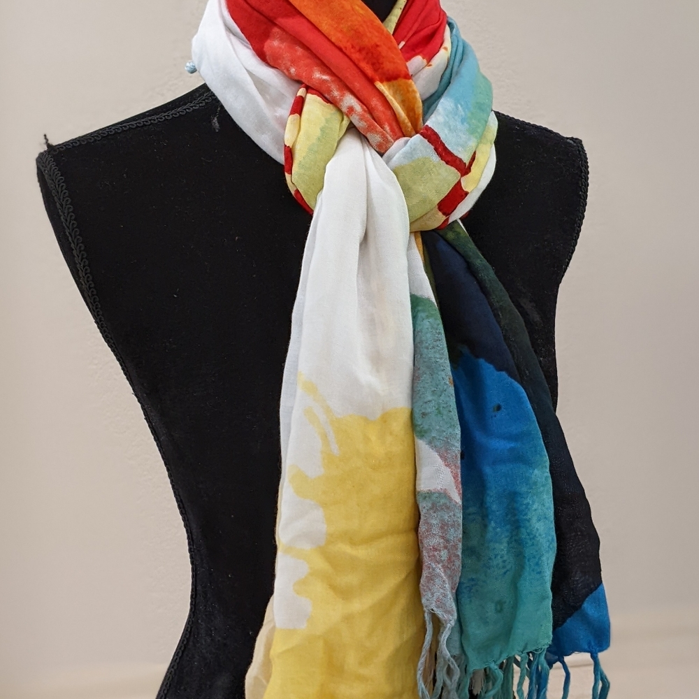 Beautiful Desigual all-season neck scarf / wrap, hardly worn, very soft fabric